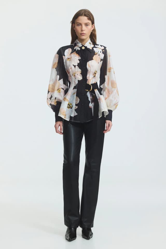 AJE Rosanna Shirt in FLEUR DE NUIT, image 1 of 1 from Aje