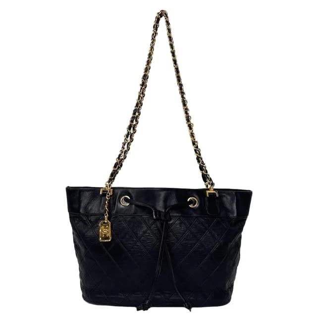 Chanel Bicolor Chain Tote Shoulder Bag Black in Black Leather from The Reluxe, photo 1 of 1
