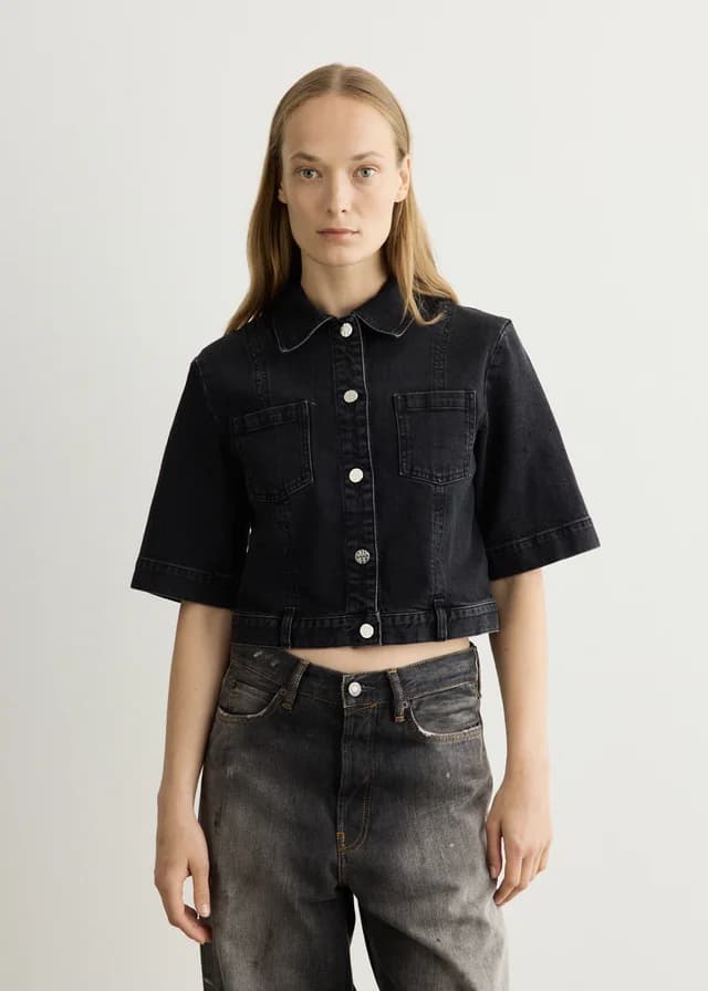Baum und Pferdgarten NO 05 Shirt in Black Washed Denim, image 1 of 1 from Incu