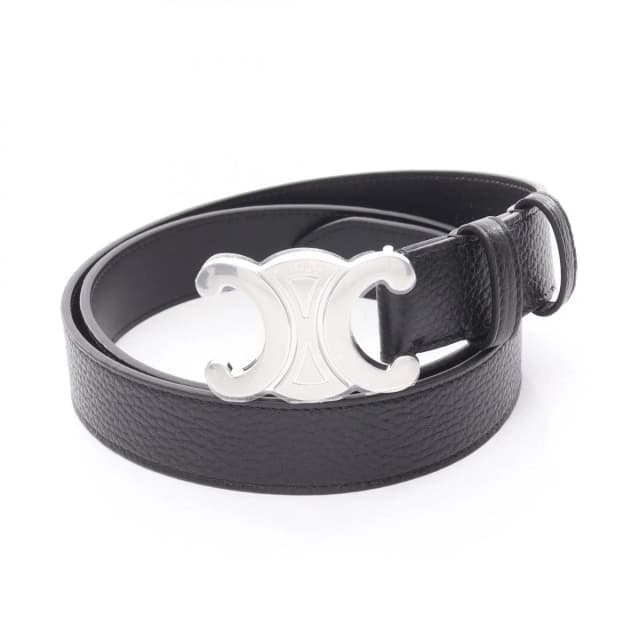 Celine Belt Triomphe Large Black Leather in Black Leather from The Reluxe, photo 1 of 1