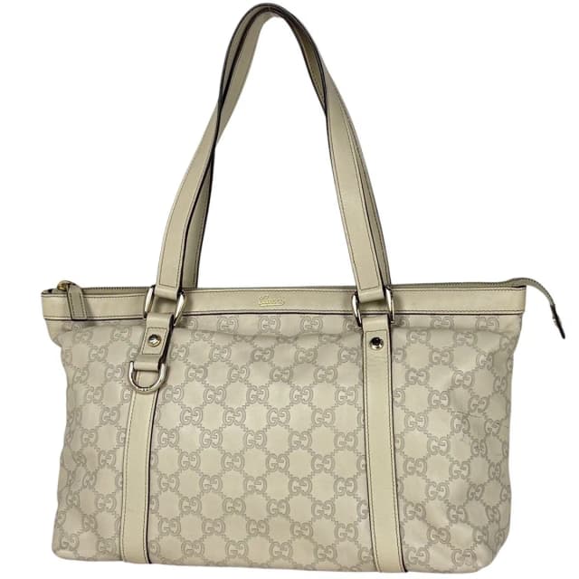 Gucci Guccissima Tote Bag GG Pattern Shimarais White in White from The Reluxe, photo 1 of 1