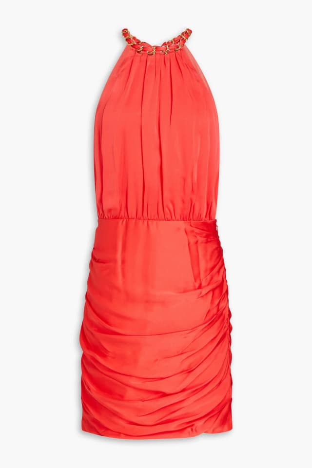 Veronica Beard Kalita Ruched Silk-Blend Satin Mini Dress, image 1 of 1 from THE OUTNET