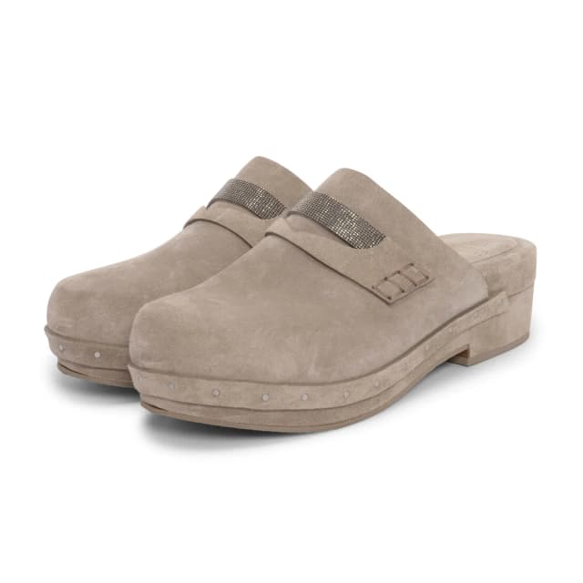 Brunello Cucinelli Monili Beaded Clogs 39.5 in Grey Suede from Blue Spinach, photo 1 of 1