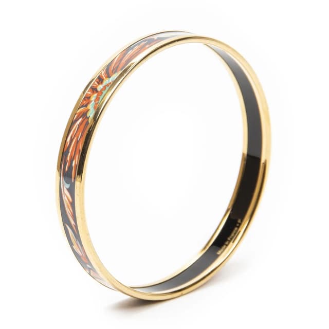 Hermès Enamel Bangle Gray Plating Bracelet in Grey from The Reluxe, photo 1 of 1