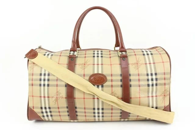 Burberry Beige Nova Check Duffle Bag with Strap Boston Upcycle ready in Beige Canvas from Bagriculture, photo 1 of 1