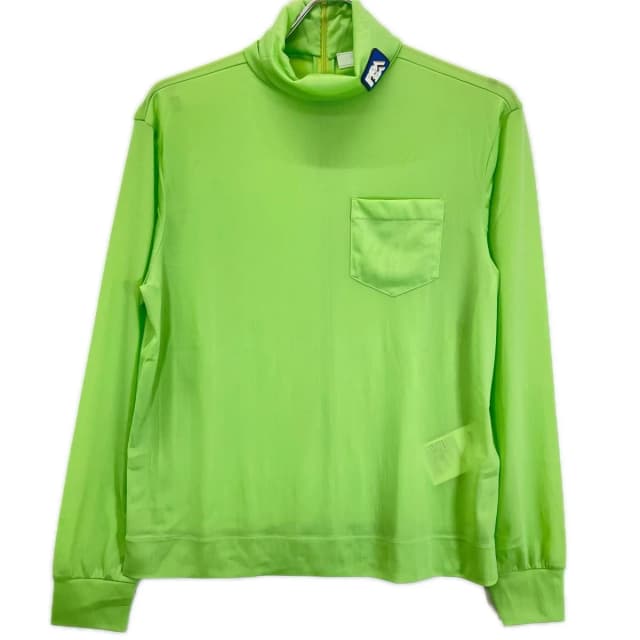 Prada Ujl 051 Green Rubber Patch Sheath Loose Jersey Turtleneck Top in Green from The Reluxe, photo 1 of 1