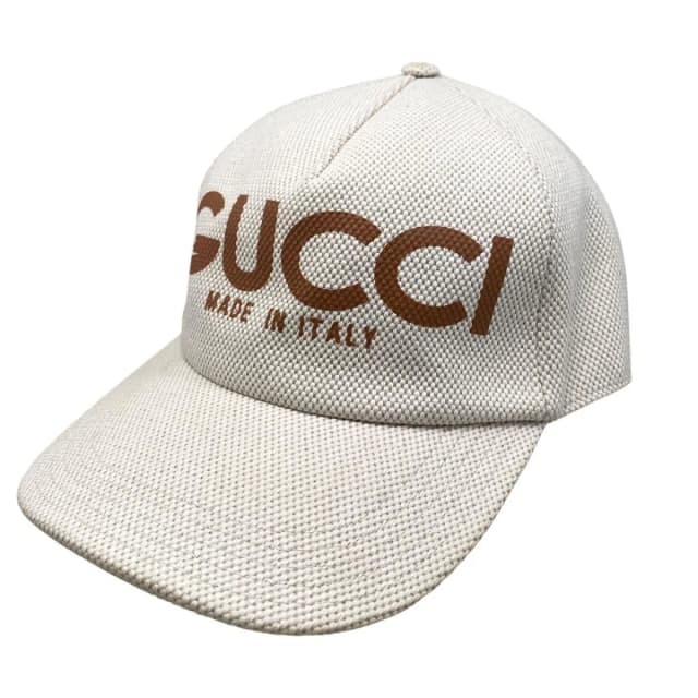 Gucci Cap Logo Canvas Baseball Cap Cotton Beige Brown Hat in Brown Canvas from The Reluxe, photo 1 of 1