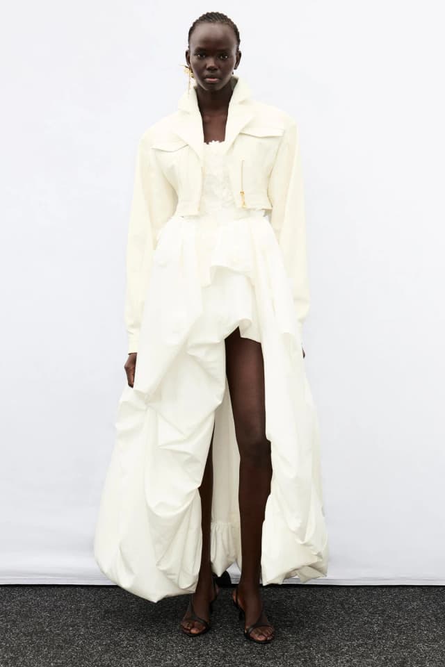 AJE Brodie Leather Jacket in IVORY, image 1 of 1 from Aje