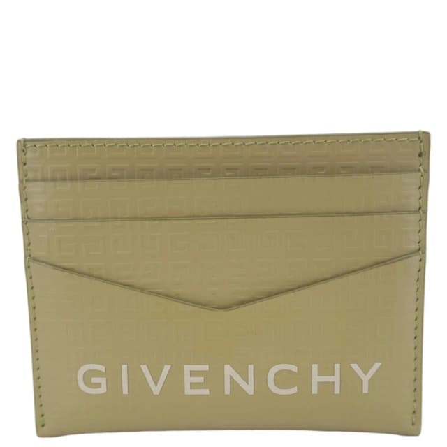 Givenchy 4G Micro Calfskin Leather Card Holder Khaki in Green Calfskin from Dallas Designer Handbags, photo 1 of 1
