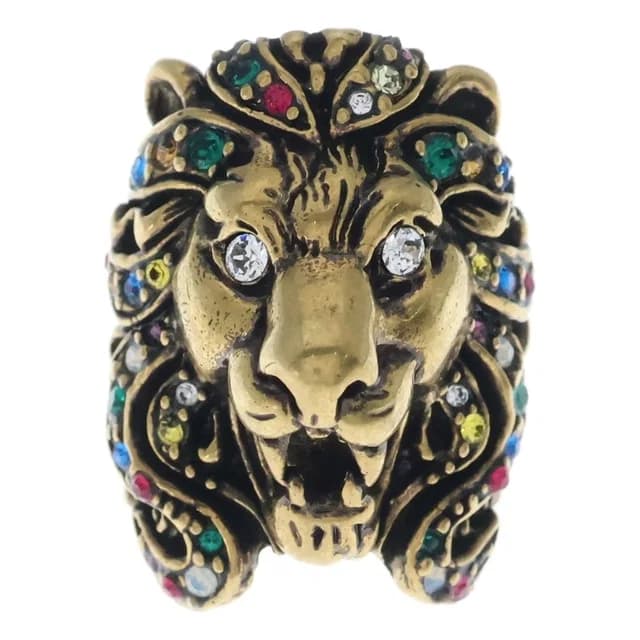 Gucci Lion Head Multi Stone Ring Gold in Gold from The Reluxe, photo 1 of 1