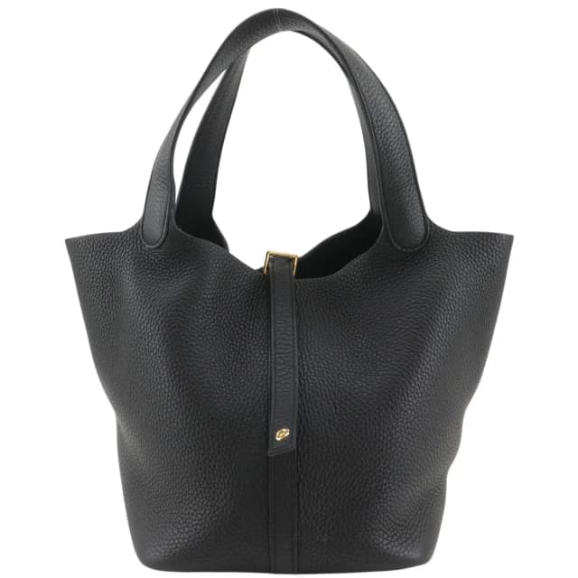Hermès Picotin Lock 22 Taurillon Clemence Black Handbag in Black Clemence leather from The Reluxe, photo 1 of 1