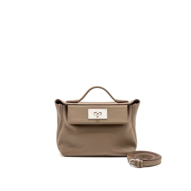 Hermès Mini 24/ 2424-21 Bag Evercolor/Swift Etoupe SHW Stamp K in Taupe Swift leather from EMIER, photo 1 of 1