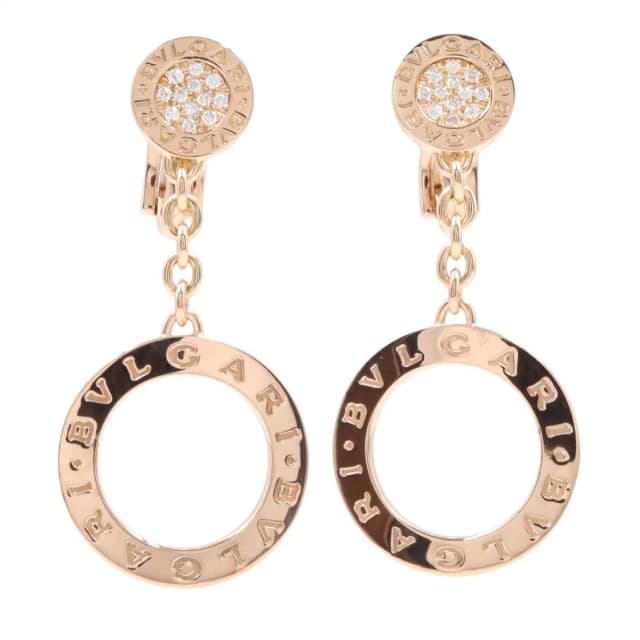 Bvlgari Earrings Pave Diamond 18K Pink Gold in Pink from The Reluxe, photo 1 of 1
