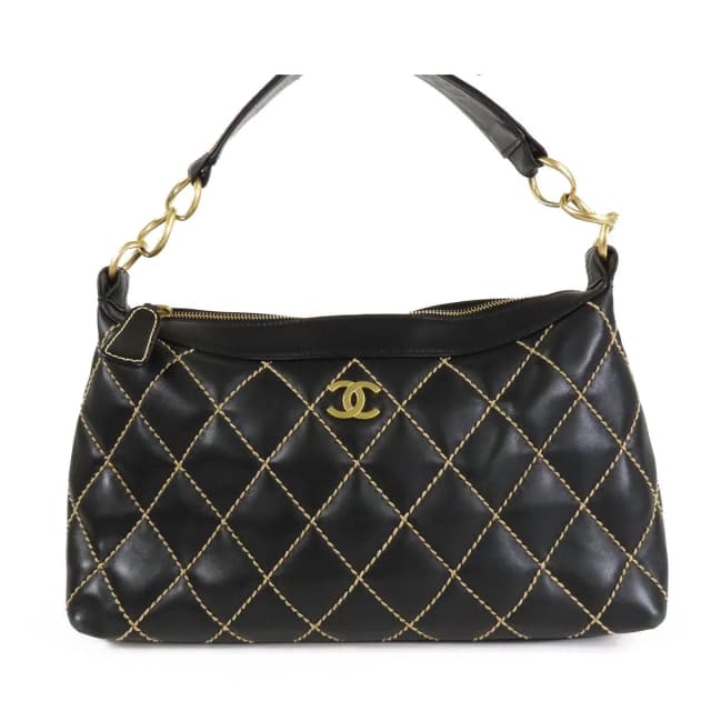 Chanel Wild Stitch Bag Black Gold Leather in Black Leather from The Reluxe, photo 1 of 1