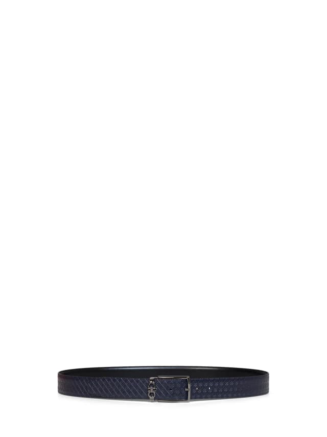 Ferragamo Reversible Leather Belt — Navy Calf in Navy Leather from HEWI, photo 1 of 1