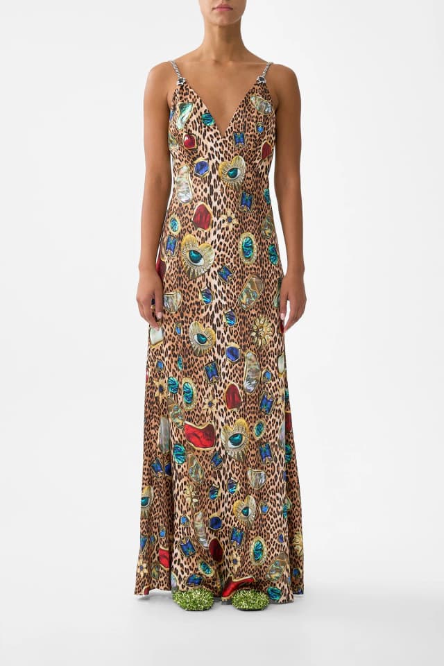 Camilla eBoutique V-NECK FULL LENGTH BIAS SLIP DRESS NAZAR NIRVANA, image 1 of 1 from CAMILLA