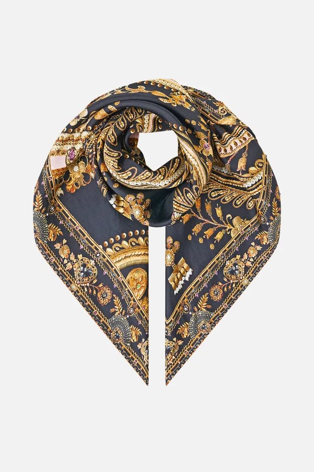 Camilla eBoutique LARGE CRYSTALLED SILK SQUARE SCARF TAURUS RISING, image 1 of 1 from CAMILLA