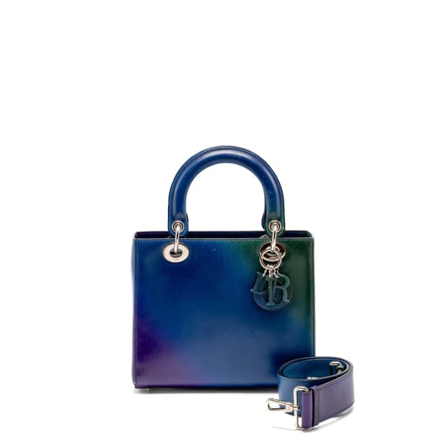Medium Lady Dior Box Calfskin Gradient Blue/Purple/Green SHW in Blue Calfskin from EMIER, photo 1 of 1