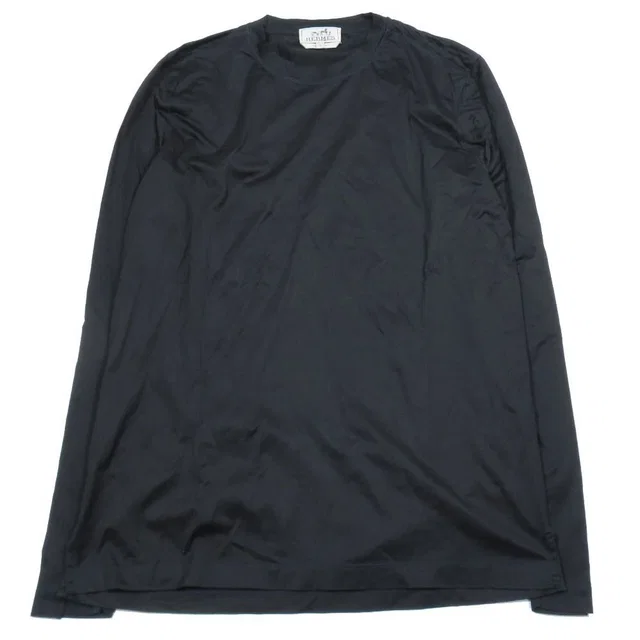 Hermès Blue Stitch Long Sleeve T-Shirt Cotton Long T L Glossy Black in Black from The Reluxe, photo 1 of 1