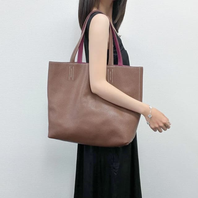 Hermès Double Sens 36 Reversible Tote Shoulder Bag Taurillon Clemence Brown in Brown Clemence leather from The Reluxe, photo 1 of 1