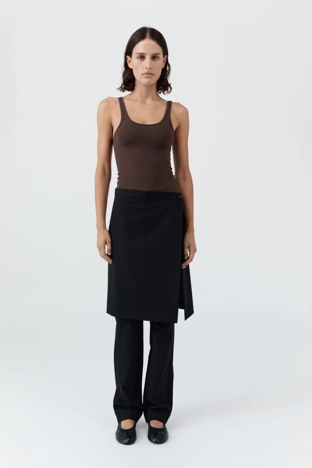 St Agni Soft Jersey Slim Scoop Tank - Liqueur, image 1 of 1 from St. Agni
