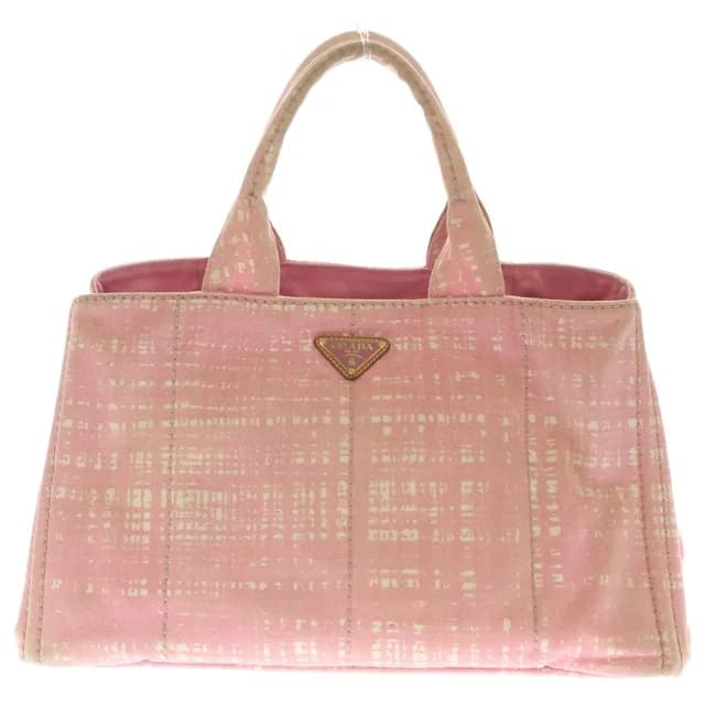 Prada Canapa Triangle Logo Canvas Tote Bag Pink in Pink Canvas from The Reluxe, photo 1 of 1