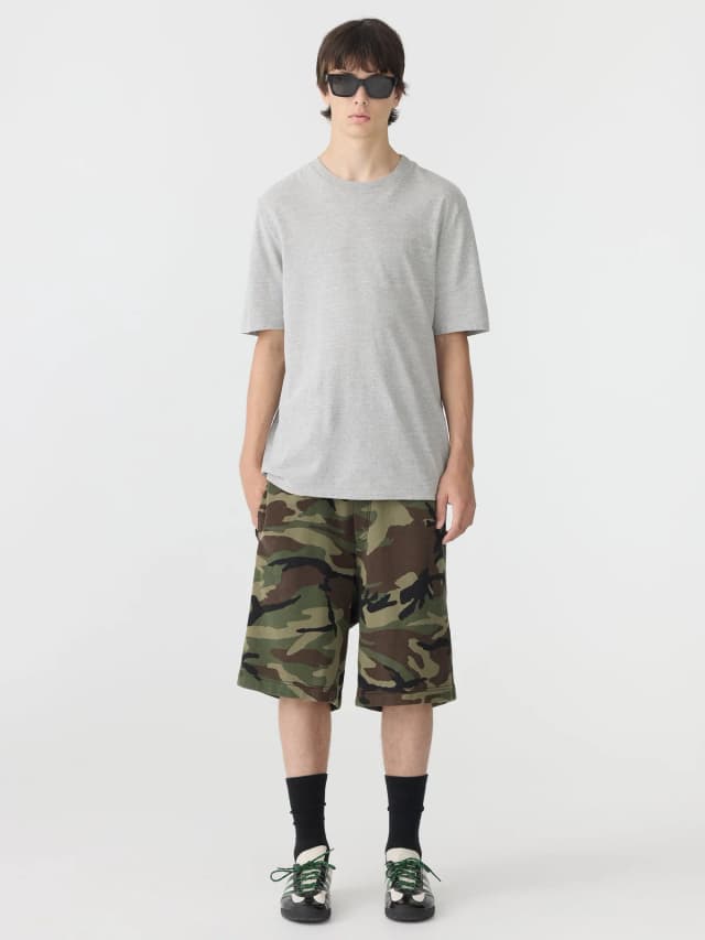 Bassike Camo Athletic Fleece Short, image 1 of 1 from bassike