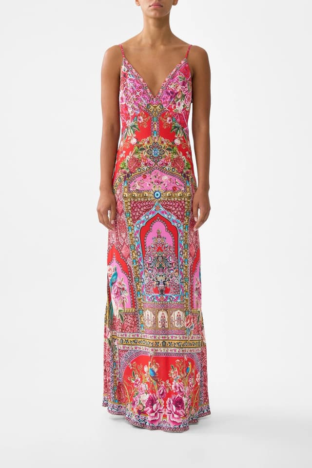Camilla eBoutique V-NECK FULL LENGTH BIAS SLIP DRESS HEIRLOOM EMPIRE, image 1 of 1 from CAMILLA