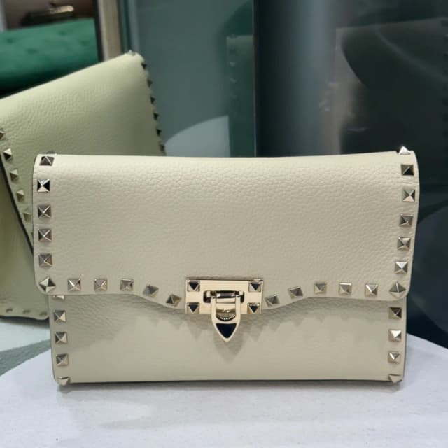 Valentino Garavani Small Rockstud Crossbody Ivory in White Suede from Revivre, photo 1 of 1