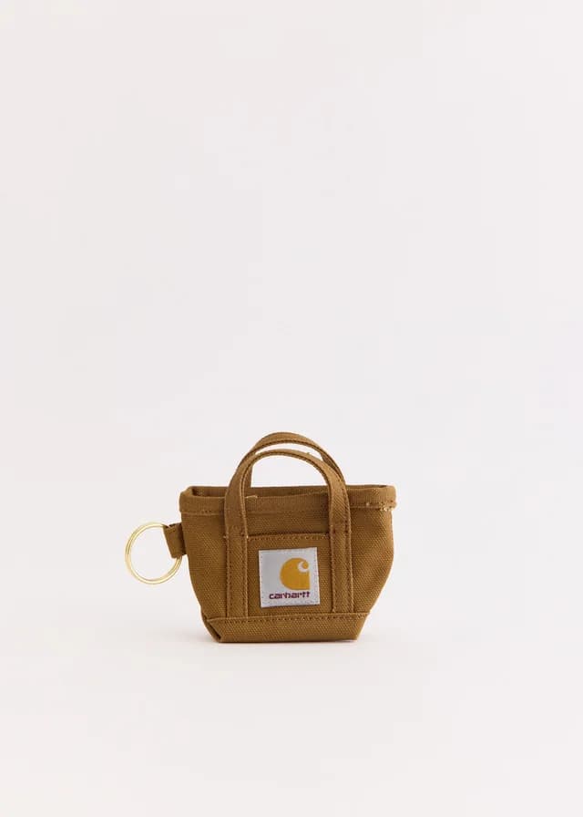 Carhartt WIP Mini Tote Bag Keychain in Hamilton Brown, image 1 of 1 from Incu
