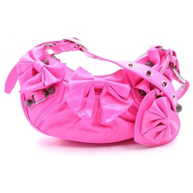 Balenciaga Le Cagole XS Ribbon Shoulder Bag Pink Leather in Pink Leather from The Reluxe, photo 1 of 1