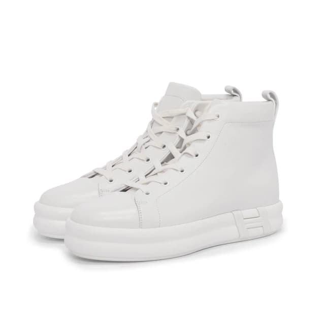 Hermès Happiness High-Top Sneakers 39 in White Calfskin from Blue Spinach, photo 1 of 1