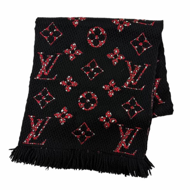 Louis Vuitton Echarpe Giant Monogram Jungle Wool Silk Scarf Black in Black Silk from The Reluxe, photo 1 of 1
