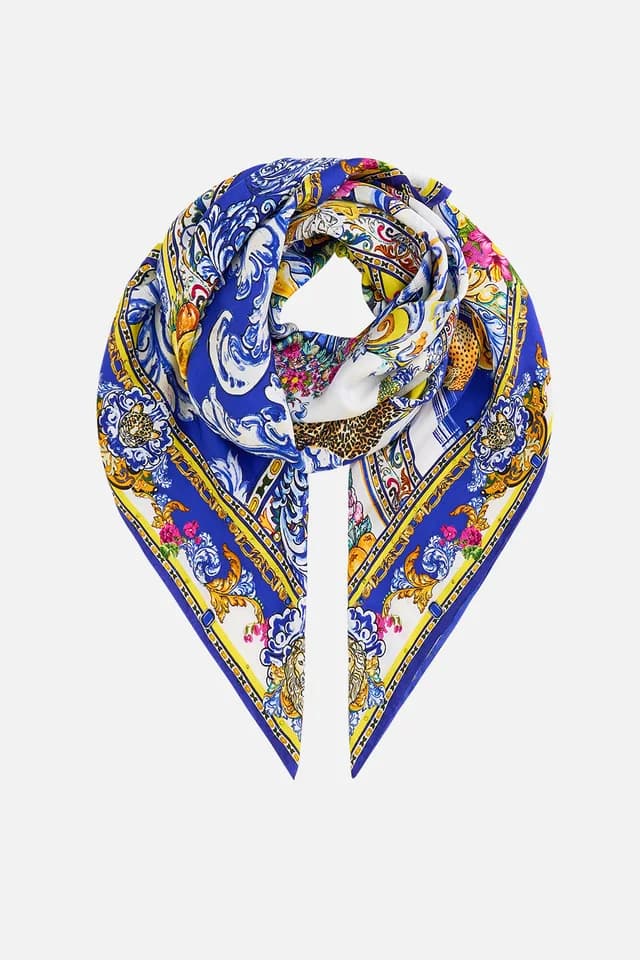 Camilla eBoutique LARGE CRYSTALLED SILK SQUARE SCARF ESPAÑA NIRVANA, image 1 of 1 from CAMILLA