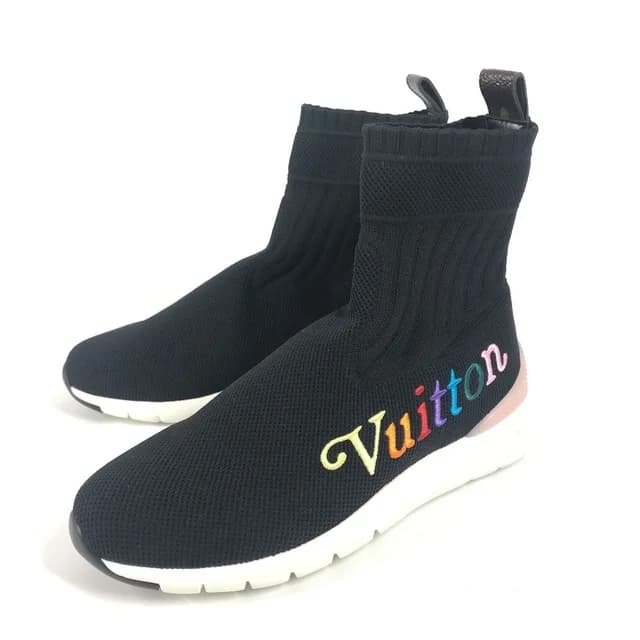 Louis Vuitton After Game Line Sock Sneakers, Canvas/Rubber, Women's, Black in Black/ Canvas from Elady, photo 1 of 1