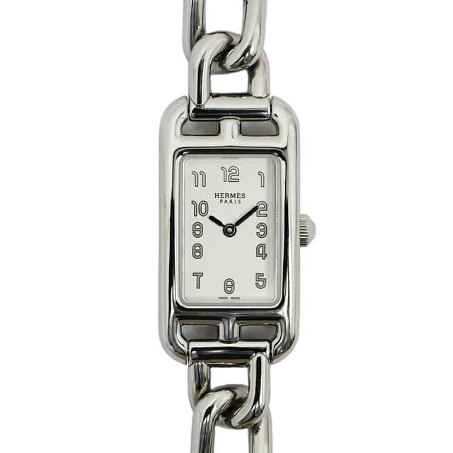 Hermès Nantucket Silver Dial SS Quartz Chain Watch in Silver from The Reluxe, photo 1 of 1