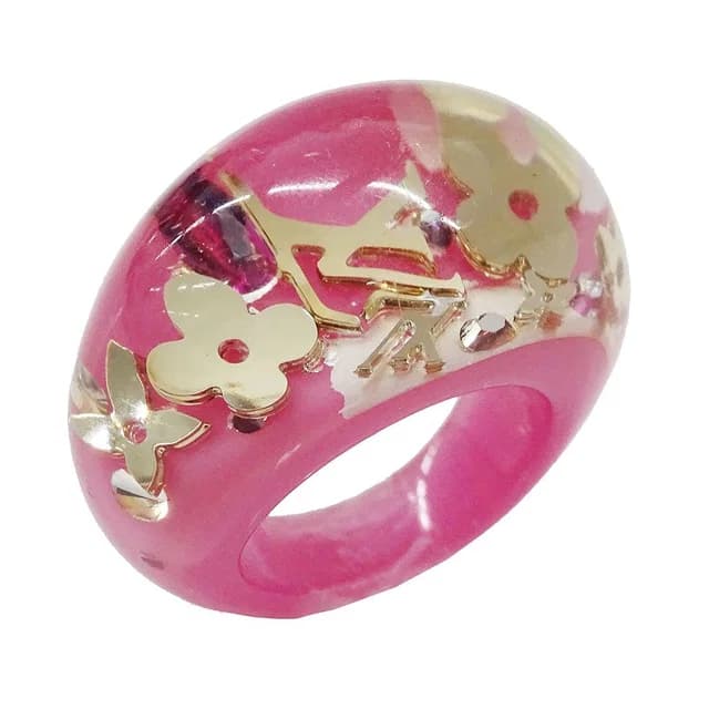 Louis Vuitton Ring Resin Bague Ankle John Pink Big Presence in Pink Resin from The Reluxe, photo 1 of 1