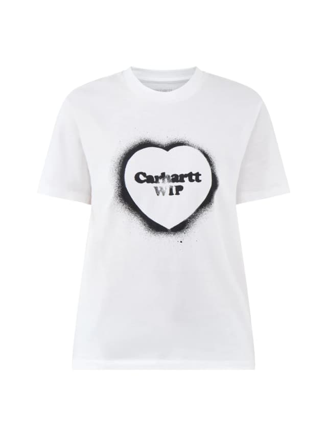 Carhartt WIP Spray Heart Graphic T-Shirt White in White, image 1 of 1 from Fenwick