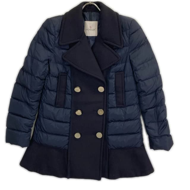 Moncler Aulampia Double Breasted Wool Contrast Down Jacket in Wool from The Reluxe, photo 1 of 1