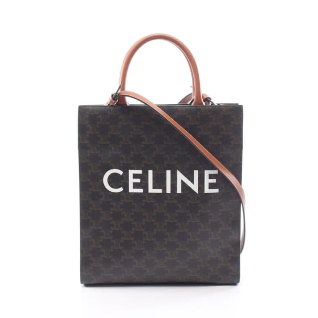 Celine Tote Bag Small Vertical Cabas Triomphe Brown Leather in Brown Leather from The Reluxe, photo 1 of 1