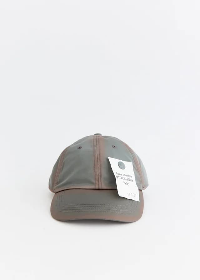 Acne Studios Cuddy Nylon Twill Cap in STONE GREY, image 1 of 1 from Incu