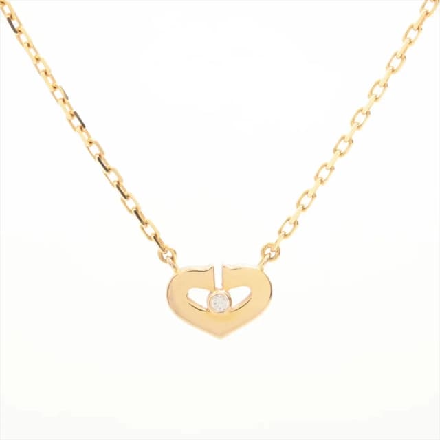 Cartier Heart 1 Diamond Pink Gold Necklace in Pink from The Purse Affair, photo 1 of 1