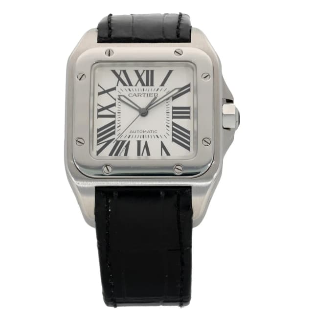 Cartier Santos W20073X8 38mm Stainless Steel Watch in Leather from H&T, photo 1 of 1