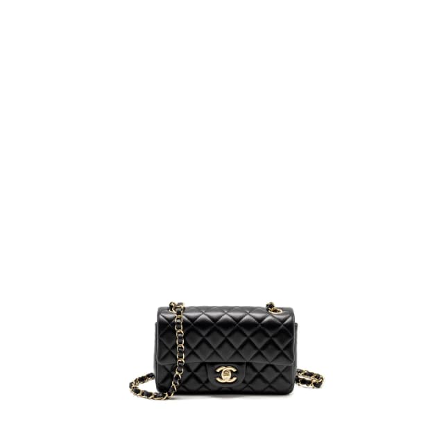 Chanel Mini Rectangular Flap Bag Lambskin Black LGHW (microchip) in Black Lambskin from EMIER, photo 1 of 1