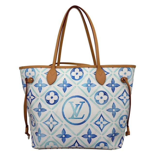 Louis Vuitton Neverfull MM By The Pool 2.0 Monogram Tiles Canvas Tote Bag Lagoon Blue in Blue Canvas from Dallas Designer Handbags, photo 1 of 1