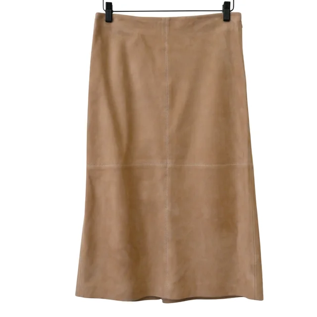 SIMKHAI Dark Beige Suede A-Line Skirt in Beige Suede from Clotheshorse Anonymous, photo 1 of 1