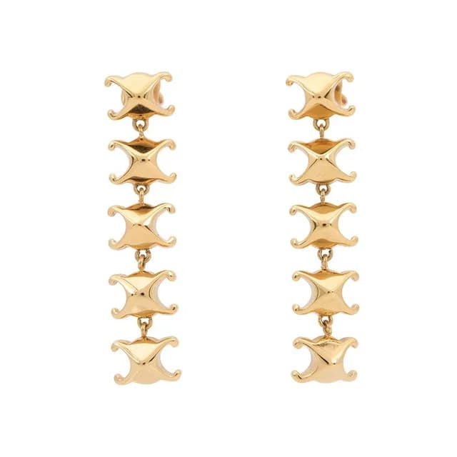 Celine Earrings Triomphe Studded Long Metal from The Reluxe, photo 1 of 1