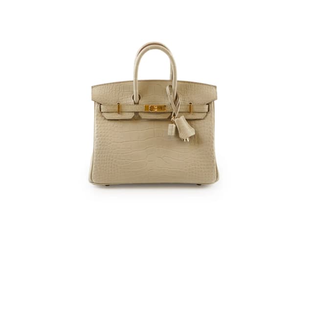 Hermès Birkin 25 Beton Alligator Matte B Stamp in Crocodile from The Purse Affair, photo 1 of 1