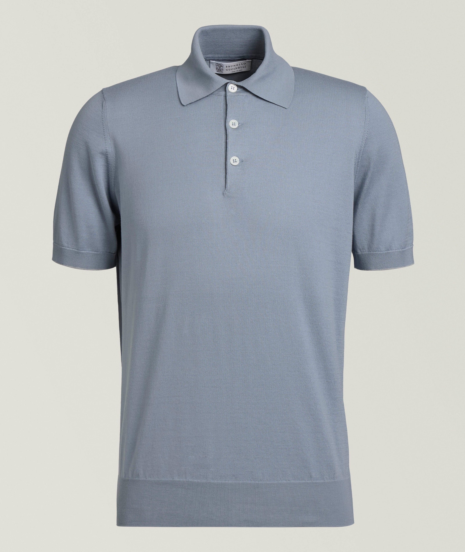 Cotton Knit Polo Shirt in Blue, image 1 of 1 from Harry Rosen