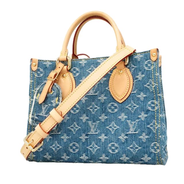 Louis Vuitton Handbag Monogram Denim On The Go PM Blue 2-Way Bag in Blue Denim from The Reluxe, photo 1 of 1